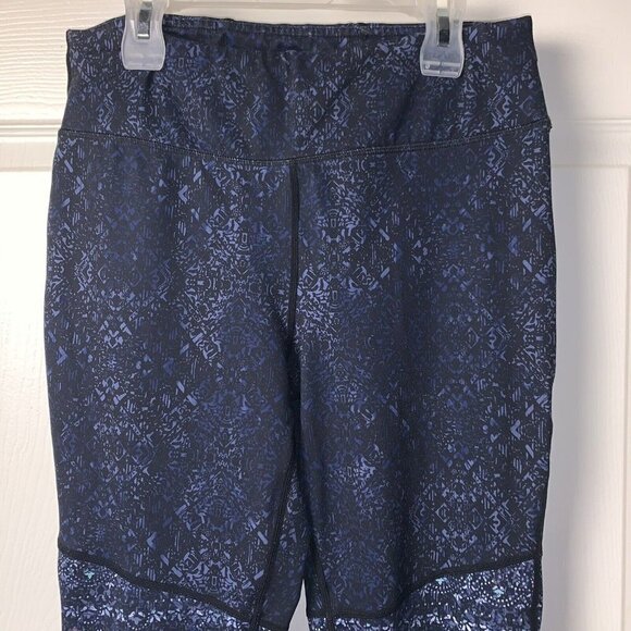 Gaiam Women's Midnight Blue Mixed Print Full Length Active Leggings size Medium - Picture 3 of 9
